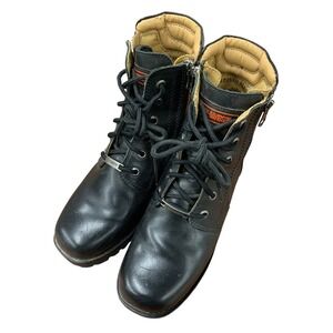 Harley-Davidson Men's Black Leather Lace Up Motorcycle Ankle Boots Size 7.5 USA